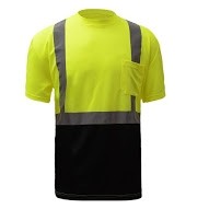 GSS™ Class 2 Black Bottom Safety Lime Green T-Shirt